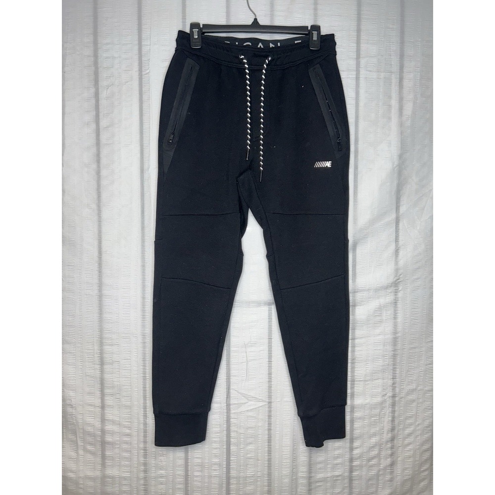 American Eagle Joggers Mens Size S Black Viscose Blend Active Slim Fit Pockets